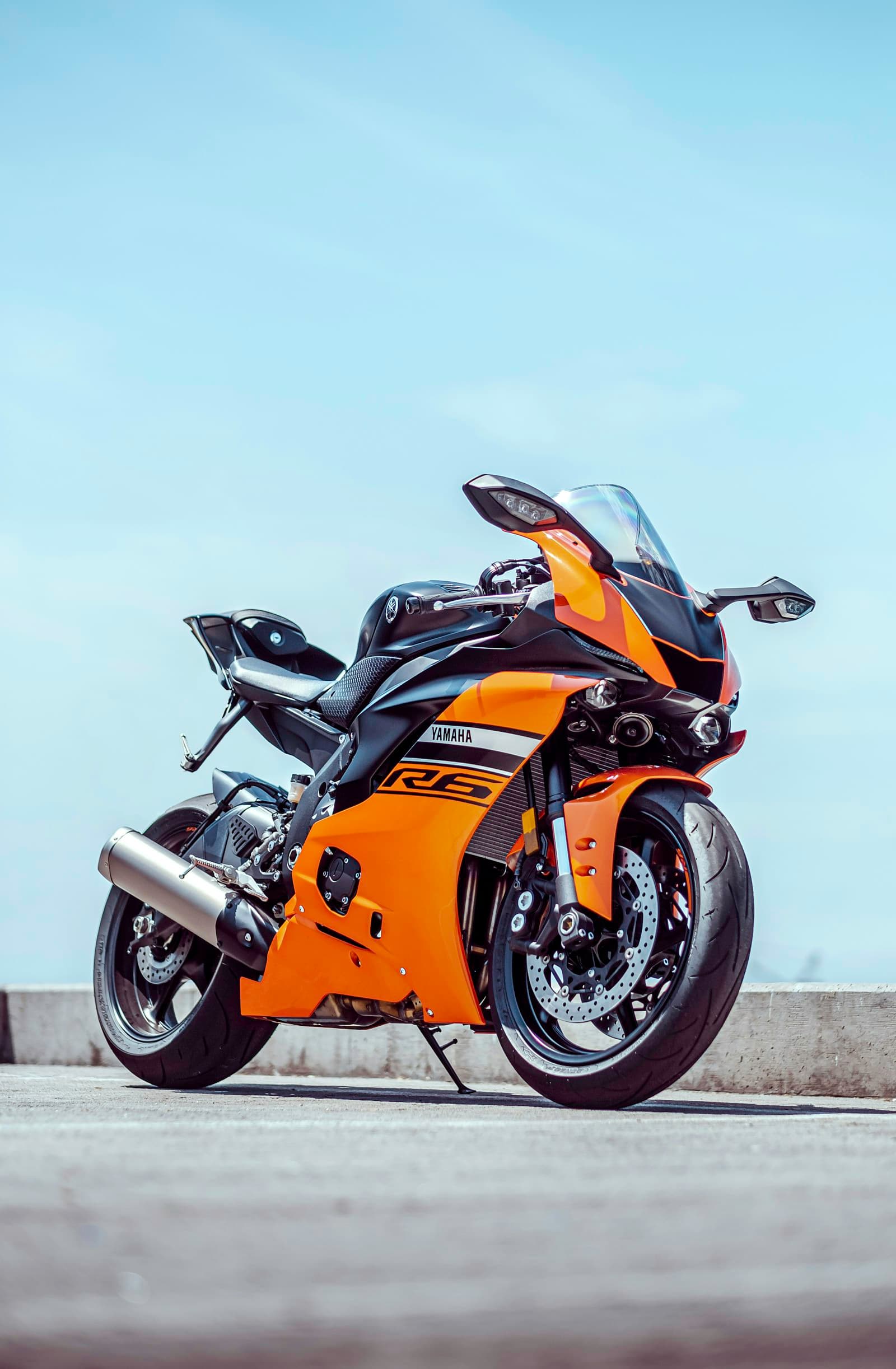 Motorcycle in operation on the road